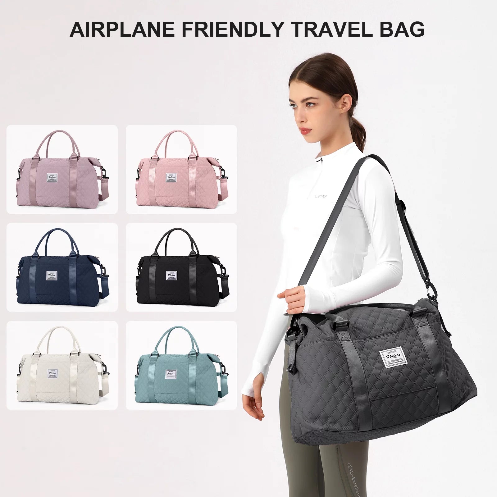 Overnight Bags for Women Carry on Bag Holdall Weekend Bag,Travel Duffel Bag Cabin Bag Women,Waterproof Sport Duffel Bag with Wet Bag,Gym Tote Bag Men, Mum Hospital Bag Maternity Pink