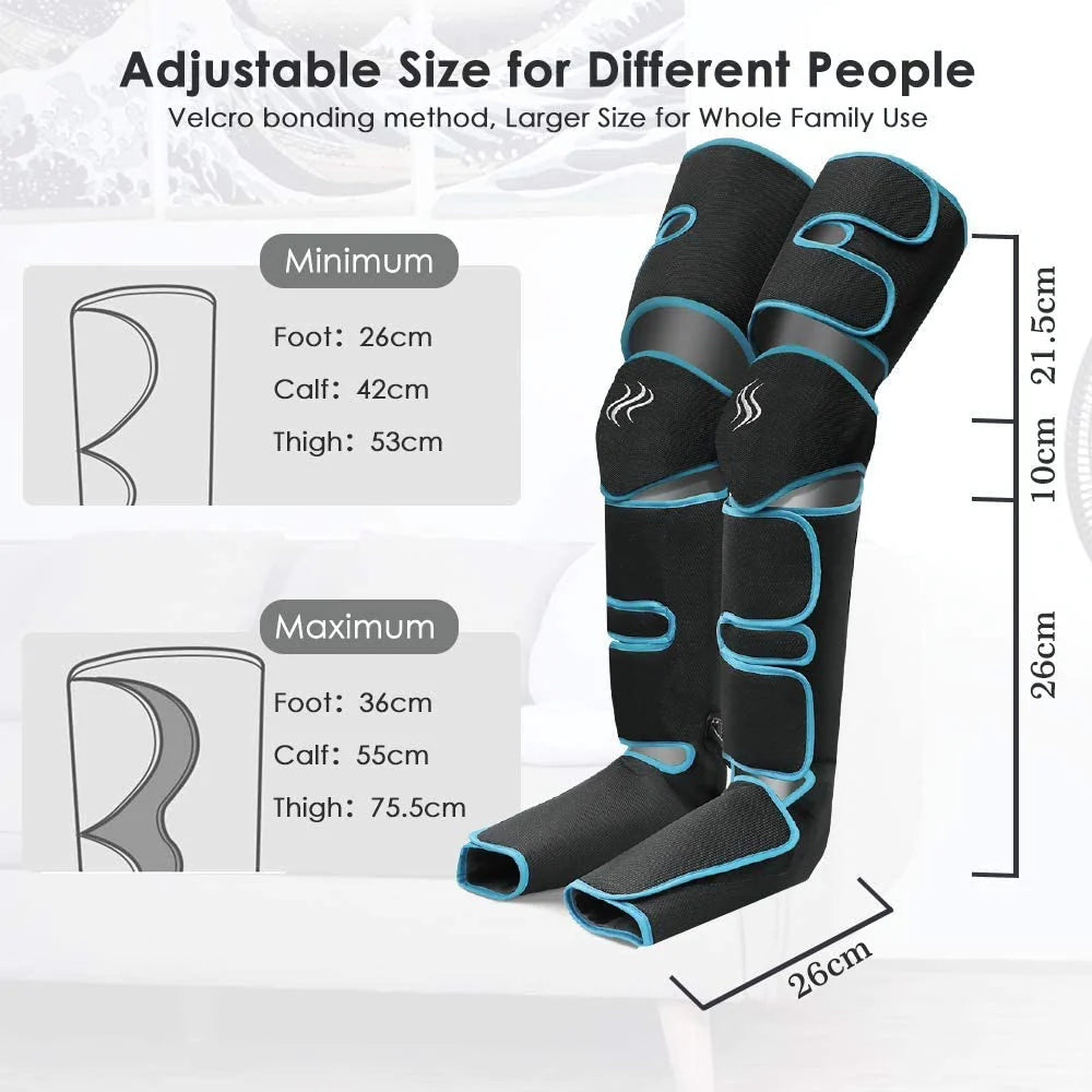 360° Foot Air Pressure Leg Massager Promotes Blood Circulation, Body Massager, Muscle Relaxation, Lymphatic Drainage Device 2023